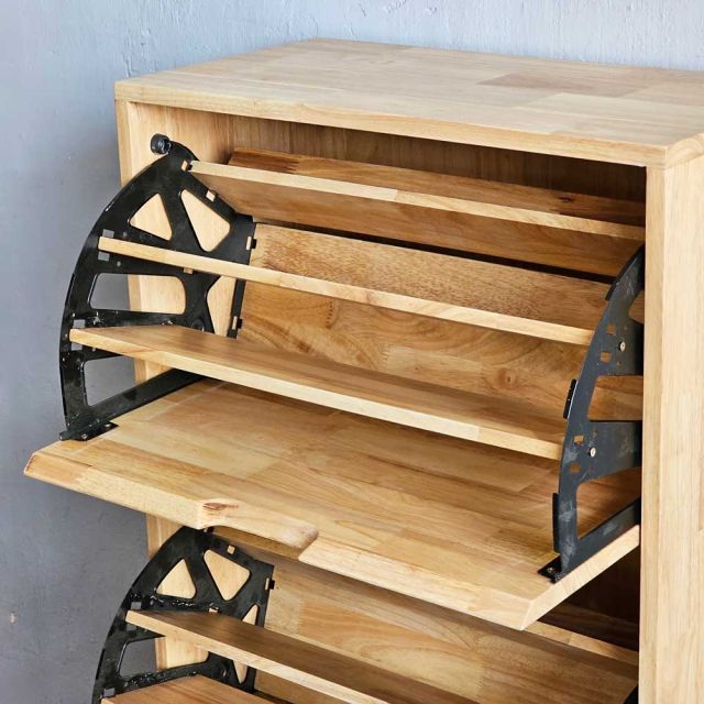 Tủ giày 3 ngăn 60x30x100cm gỗ cao su KG68014