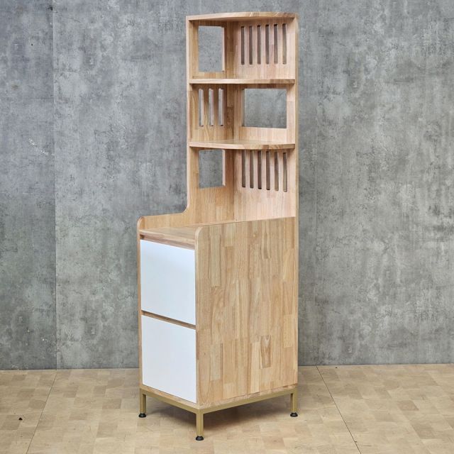 Kệ góc tường gỗ cao su 40x50x160cm - KGT68058