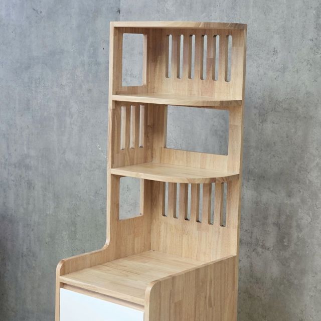 Kệ góc tường gỗ cao su 40x50x160cm - KGT68058