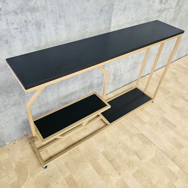Bàn console 120x25x75cm gỗ cao su khung sắt CST116