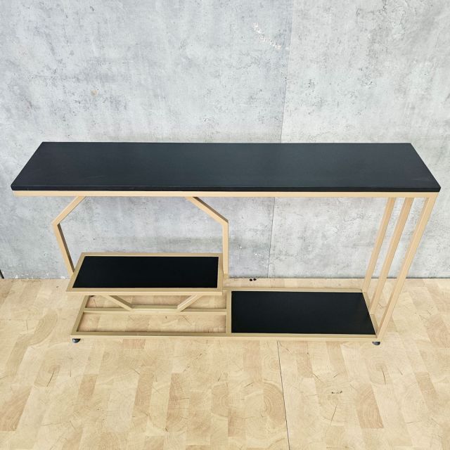 Bàn console 120x25x75cm gỗ cao su khung sắt CST116