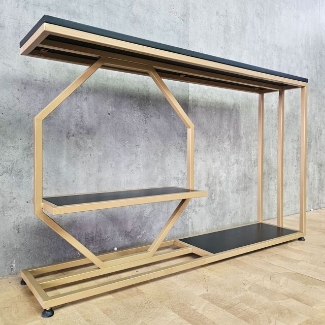 Bàn console 120x25x75cm gỗ cao su khung sắt CST116