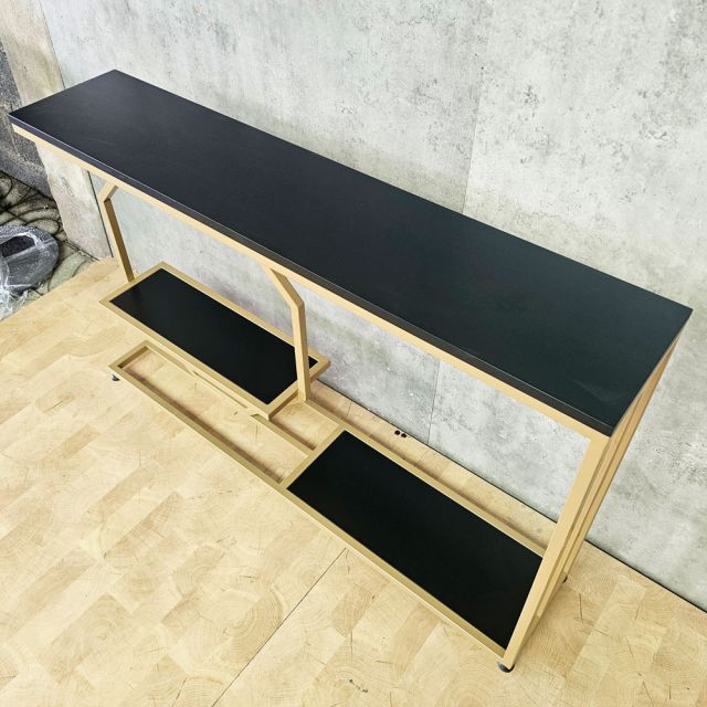 Bàn console 120x25x75cm gỗ cao su khung sắt CST116