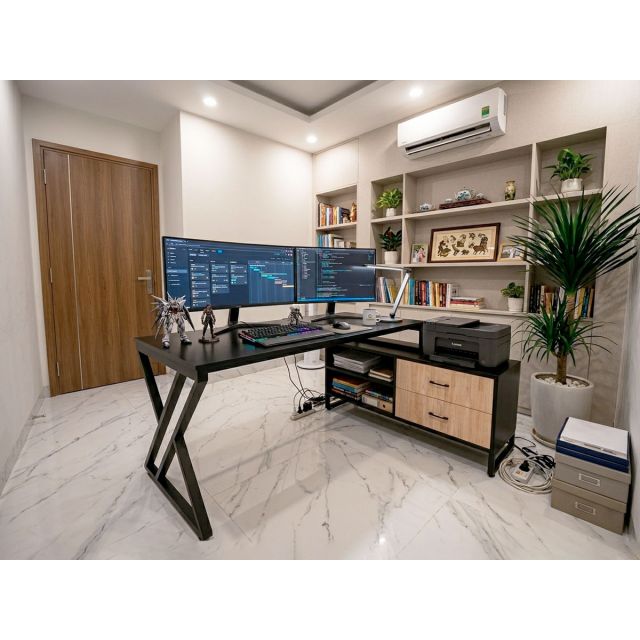 Bàn gác tủ 180x120cm gỗ cao su chân chữ X BD68193