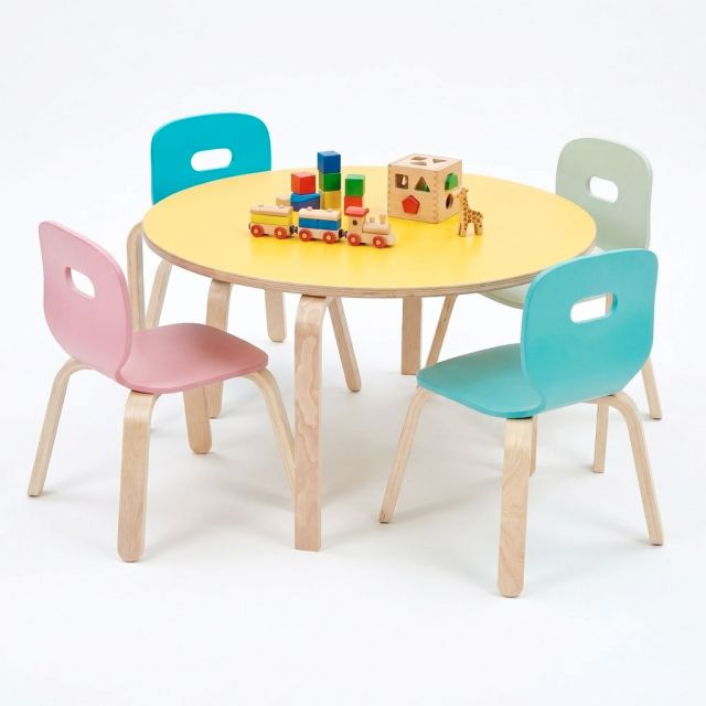 Bộ bàn ghế mầm non gỗ plywood nhiều màu KGD049