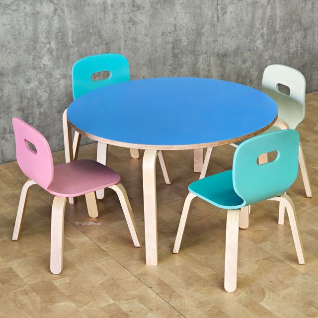 Bộ bàn ghế mầm non gỗ plywood nhiều màu KGD049