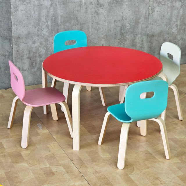 Bộ bàn ghế mầm non gỗ plywood nhiều màu KGD049