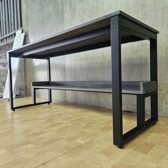 Bàn học 2 chỗ ngồi liền kệ 160x60cm gỗ cao su FD68083