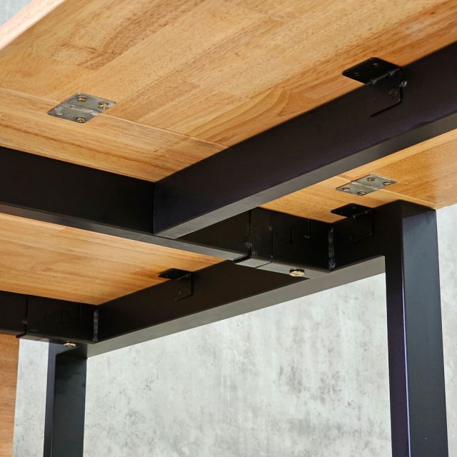 Bàn góc chữ L 170x180cm gỗ cao su hệ Rectang HBRT139