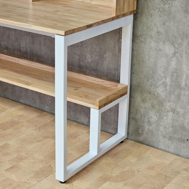 Bàn học liền kệ sách 160x60x155cm gỗ cao su FD68092
