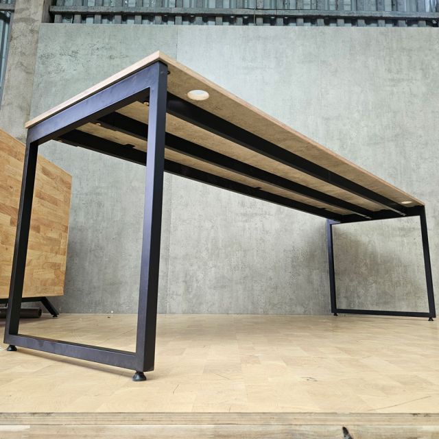 Bàn cụm 2 người 230x70cm gỗ plywood hệ Slean HBSL051