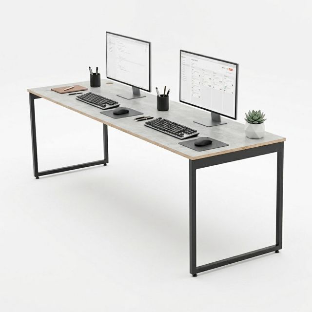 Bàn cụm 2 người 230x70cm gỗ plywood hệ Slean HBSL051