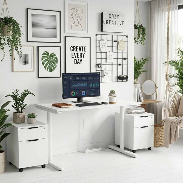 Bàn làm việc 140x70cm gỗ tràm hệ TIO HBTO053