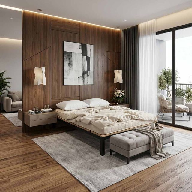 Giường ngủ lắp ráp 140x200x34cm gỗ cao su GN68076