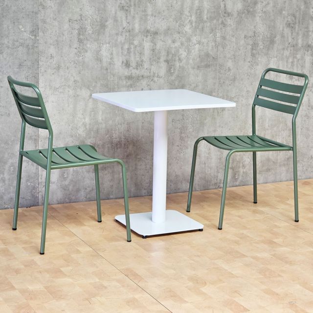 Combo bàn cafe vuông và 2 ghế sắt CBCF360