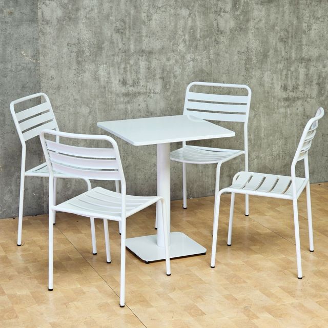 Combo bàn cafe vuông và 4 ghế sắt CBCF361