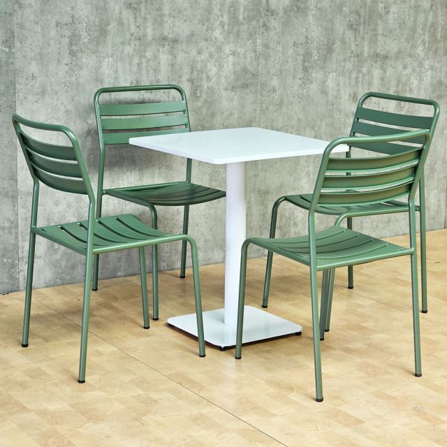 Combo bàn cafe vuông và 4 ghế sắt CBCF361