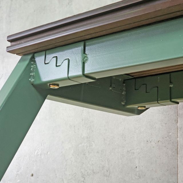 Ghế băng dài 120x80x75cm nhựa giả gỗ khung sắt GNT008