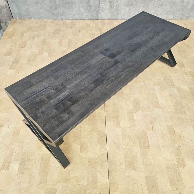Ghế băng dài 150x52x42cm gỗ cao su chân chữ X GBD077