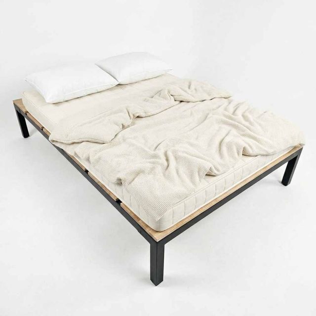 Giường ngủ lắp ráp 140x200x34cm gỗ cao su GN68076