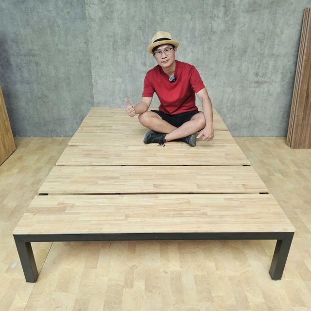 Giường ngủ lắp ráp 140x200x34cm gỗ cao su GN68076