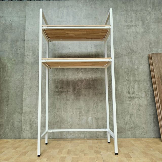 Kệ máy giặt 94x40x180cm gỗ cao su khung sắt KMG68035