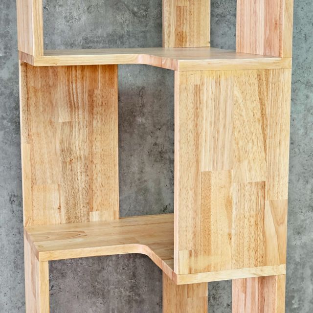 Kệ góc tường gỗ Cao Su 40x40x180cm - KGT68034