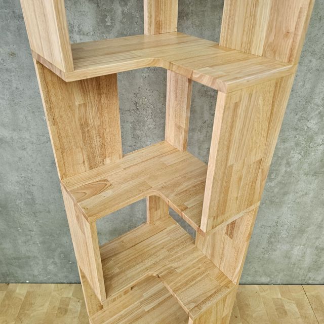 Kệ góc tường gỗ Cao Su 40x40x180cm - KGT68034