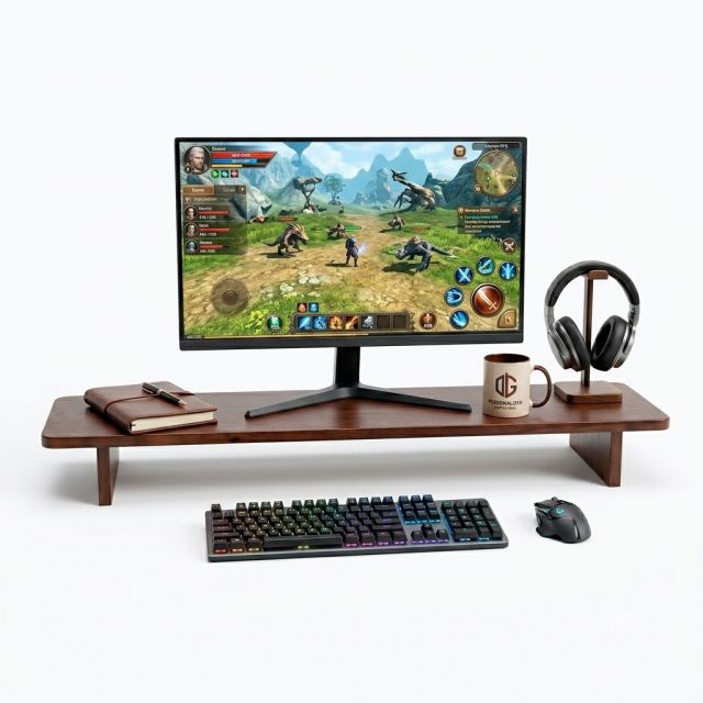 Kệ để màn hình 100x21x10cm gỗ cao su MS68026
