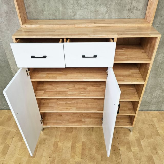 Tủ kệ để giày 110x35x180cm gỗ cao su KG68126