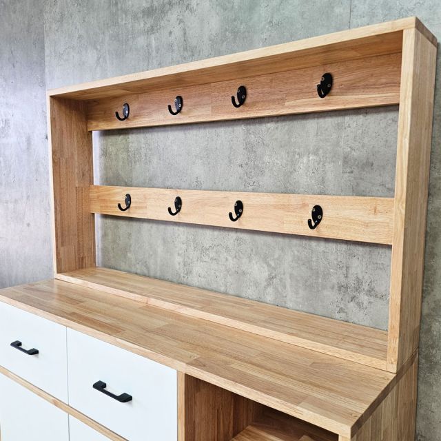 Tủ kệ để giày 110x35x180cm gỗ cao su KG68126