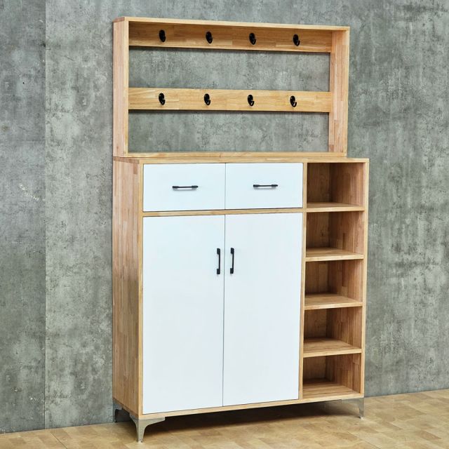 Tủ kệ để giày 110x35x180cm gỗ cao su KG68126
