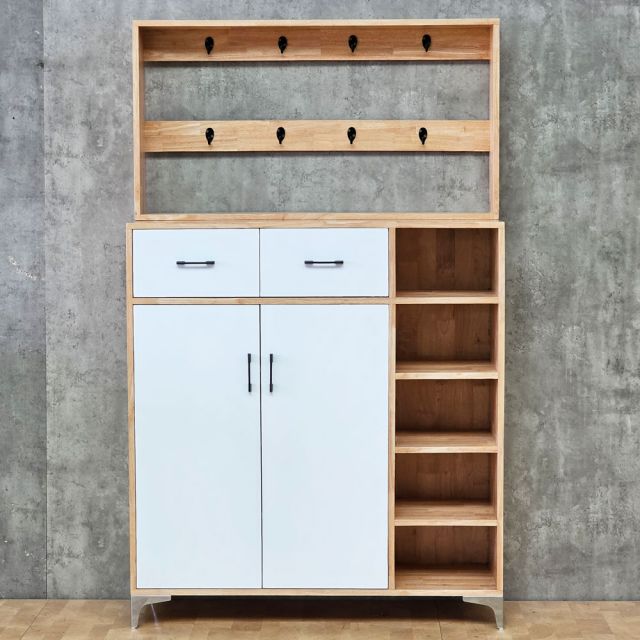 Tủ kệ để giày 110x35x180cm gỗ cao su KG68126