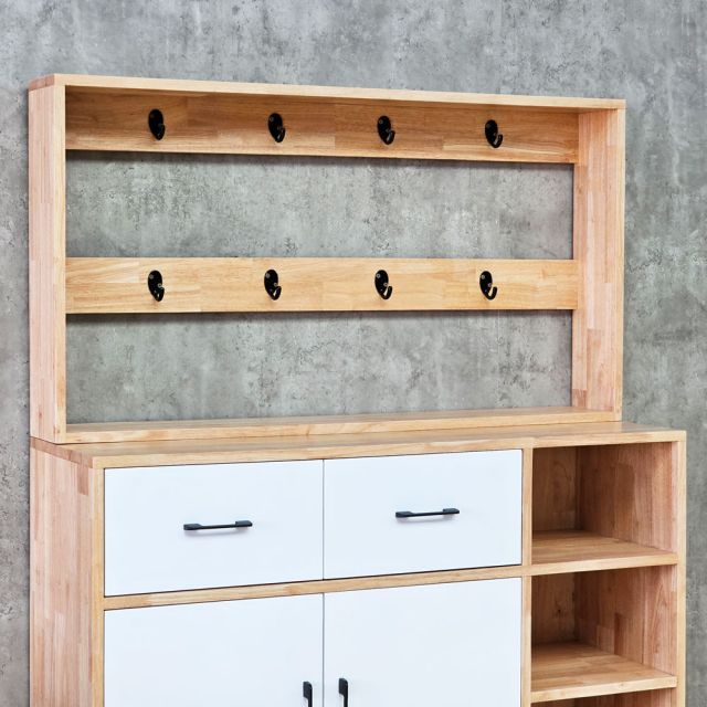 Tủ kệ để giày 110x35x180cm gỗ cao su KG68126