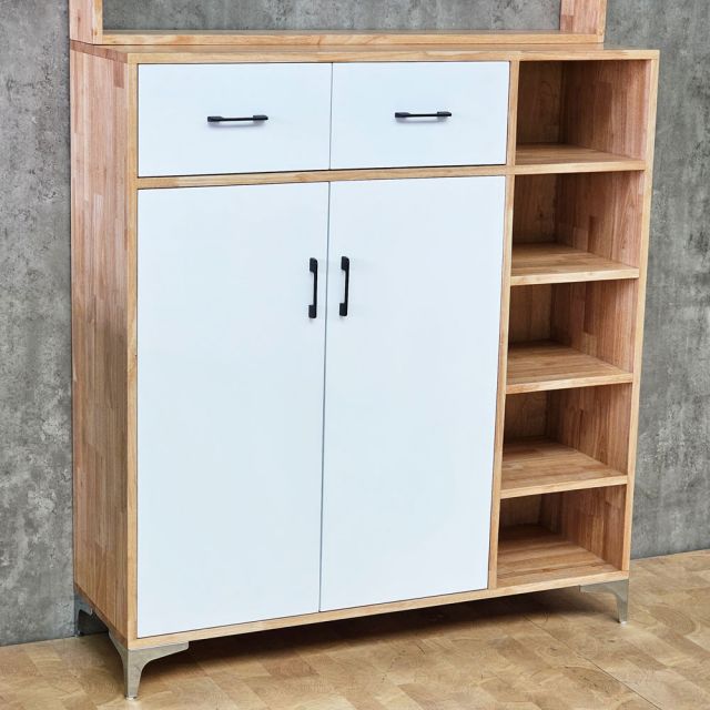 Tủ kệ để giày 110x35x180cm gỗ cao su KG68126