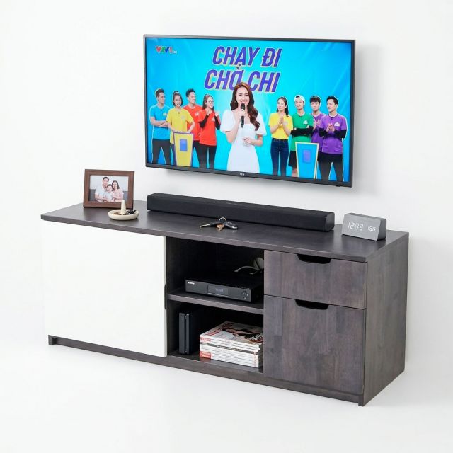 Tủ kệ TV 120x40x50cm gỗ cao su KTV68140