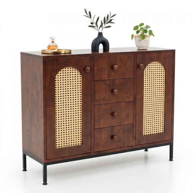 Tủ trang trí 100x35x85cm gỗ cao su KTB68279