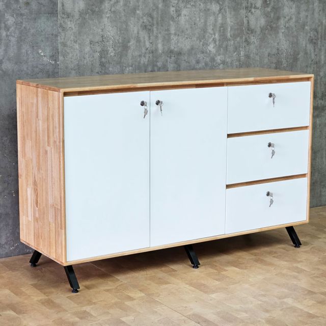 Tủ trang trí 150x50x94cm gỗ cao su KTB68277