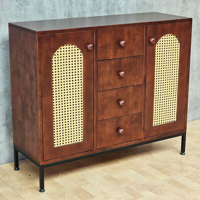 Tủ trang trí 100x35x85cm gỗ cao su KTB68278