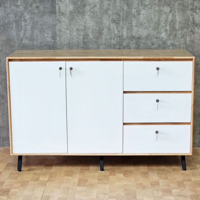 Tủ trang trí 150x50x94cm gỗ cao su KTB68277