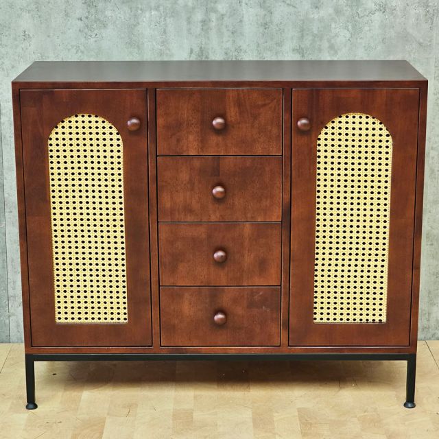 Tủ trang trí 100x35x85cm gỗ cao su KTB68278