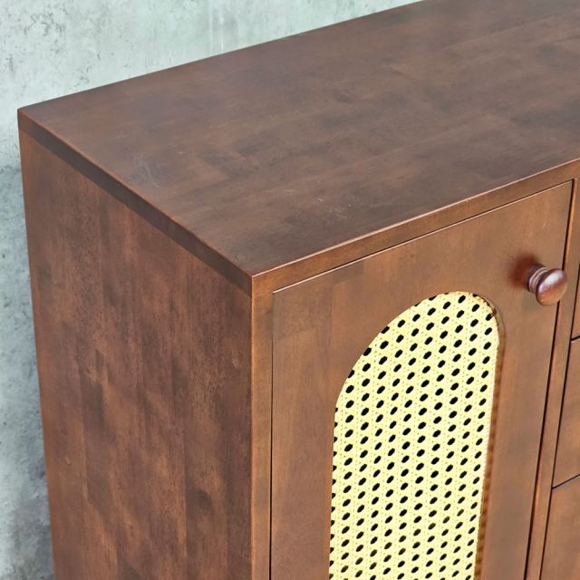 Tủ trang trí 100x35x85cm gỗ cao su KTB68278
