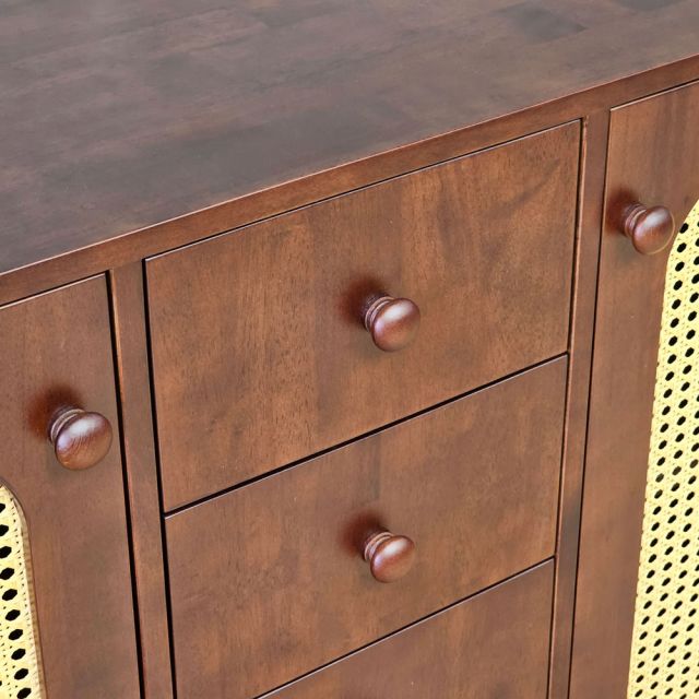 Tủ trang trí 100x35x85cm gỗ cao su KTB68278