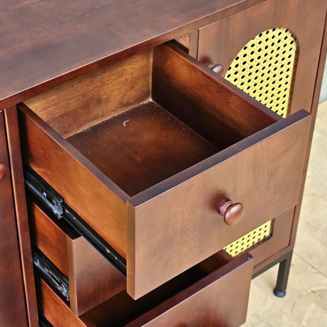 Tủ trang trí 100x35x85cm gỗ cao su KTB68278