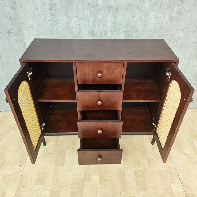 Tủ trang trí 100x35x85cm gỗ cao su KTB68278