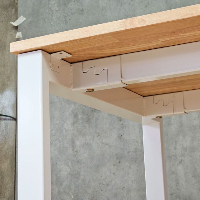 Bàn làm việc gác tủ 160x100cm gỗ cao su hệ Rectang HBRT142