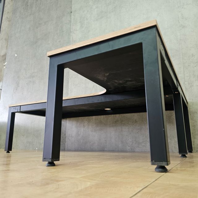 Bàn góc L ngồi bệt 140x120cm gỗ plywood màu IDE003