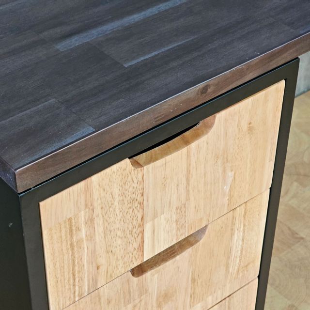 Bàn góc L gác tủ 150x120cm gỗ tự nhiên HBXC062