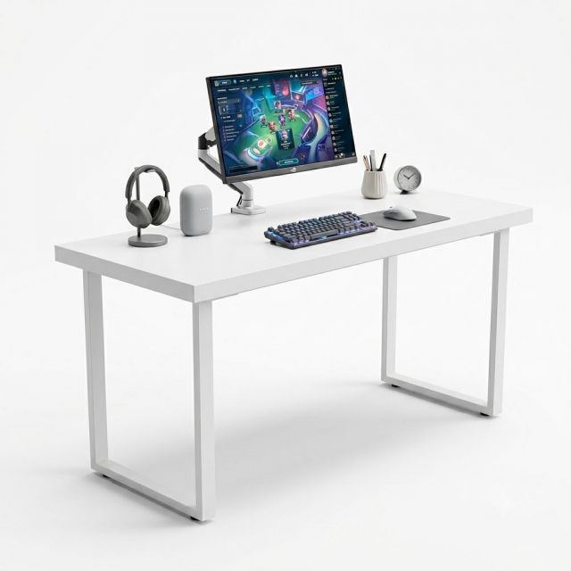 Bàn làm việc 140x60cm gỗ tràm ghép viền dày 50mm HBRT143