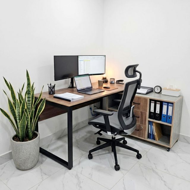 Bàn làm việc 160x70cm kèm tủ di động gỗ plywood HBRT141